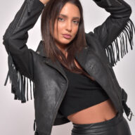 CRAZY HORSE VINTAGE SHEEP BLACK - AUTHENTIC WOMENS LEATHER BLACK JACKET
