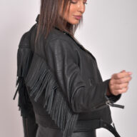 CRAZY HORSE VINTAGE SHEEP BLACK - AUTHENTIC WOMENS LEATHER BLACK JACKET
