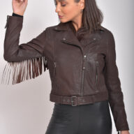 CRAZY HORSE VINTAGE SHEEP BROWN - AUTHENTIC WOMENS LEATHER BROWN JACKET