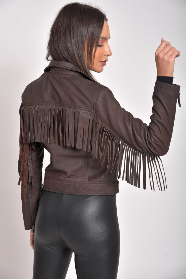 CRAZY HORSE VINTAGE SHEEP BROWN - AUTHENTIC WOMENS LEATHER BROWN JACKET