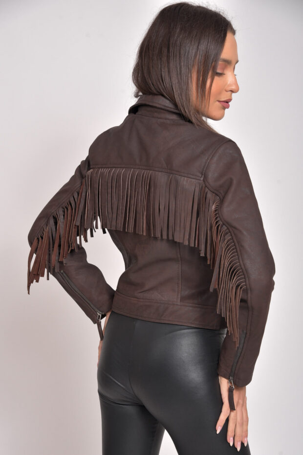 CRAZY HORSE VINTAGE SHEEP BROWN - AUTHENTIC WOMENS LEATHER BROWN JACKET