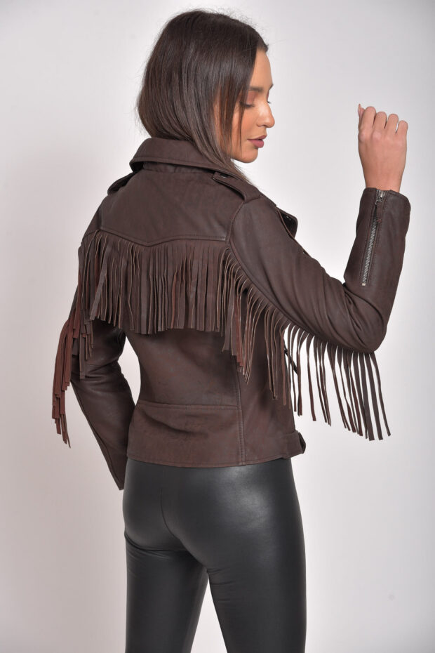 CHEROKEE VINTAGE SHEEP BROWN - AUTHENTIC WOMENS LEATHER BROWN JACKET