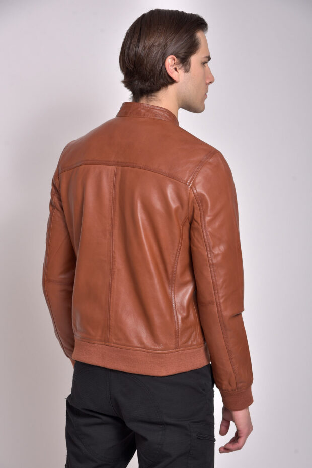 ECHO SHEEP COGNAC - AUTHENTIC MENS COGNAC LEATHER JACKET