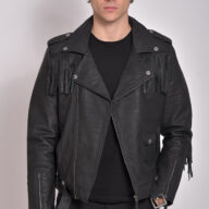 NAVAJO VINTAGE SHEEP BLACK - AUTHENTIC MENS BLACK LEATHER JACKET