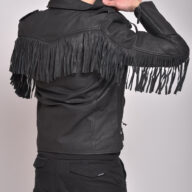 NAVAJO VINTAGE SHEEP BLACK - AUTHENTIC MENS BLACK LEATHER JACKET