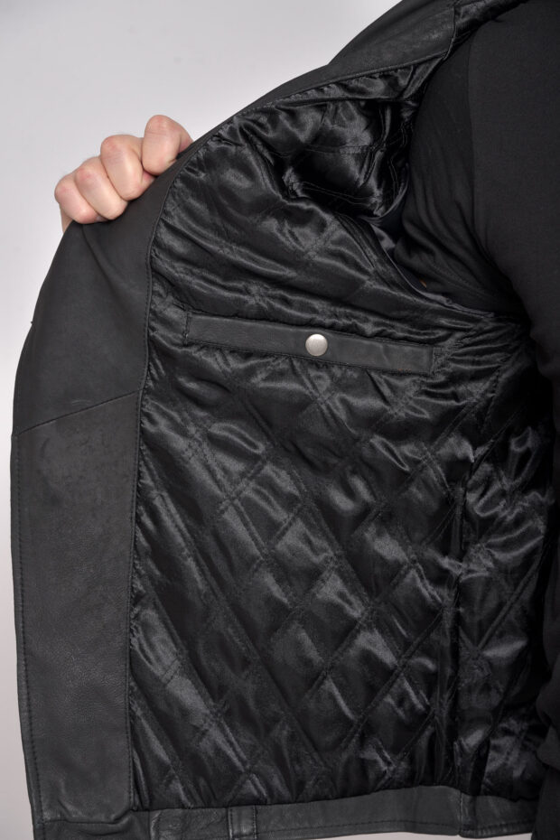 NAVAJO VINTAGE SHEEP BLACK - AUTHENTIC MENS BLACK LEATHER JACKET