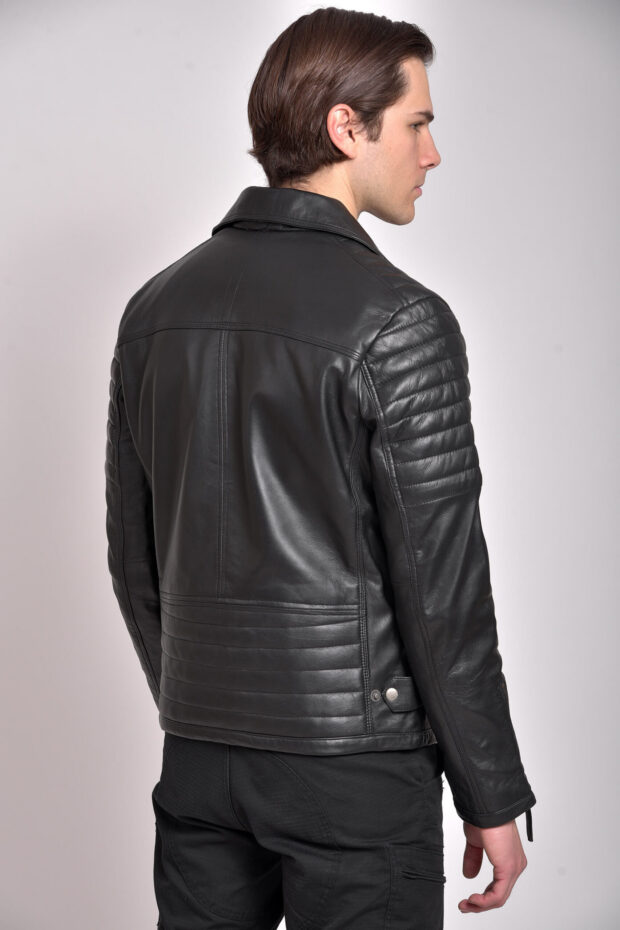 CHARLIE SHEEP BLACK - AUTHENTIC MENS BLACK LEATHER JACKET