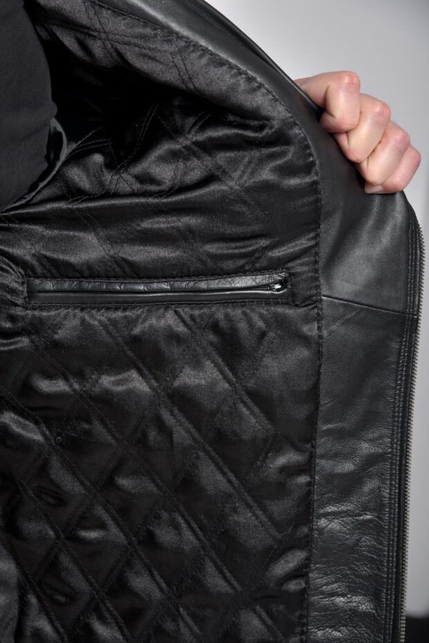 CHARLIE SHEEP BLACK - AUTHENTIC MENS BLACK LEATHER JACKET