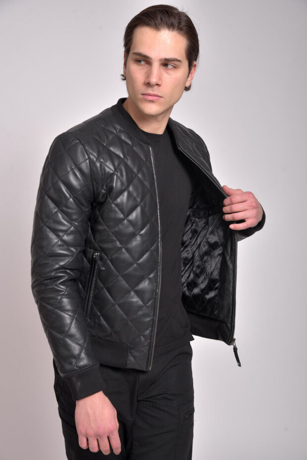 ARIZONA SHEEP BLACK - AUTHENTIC MENS BLACK LEATHER JACKET