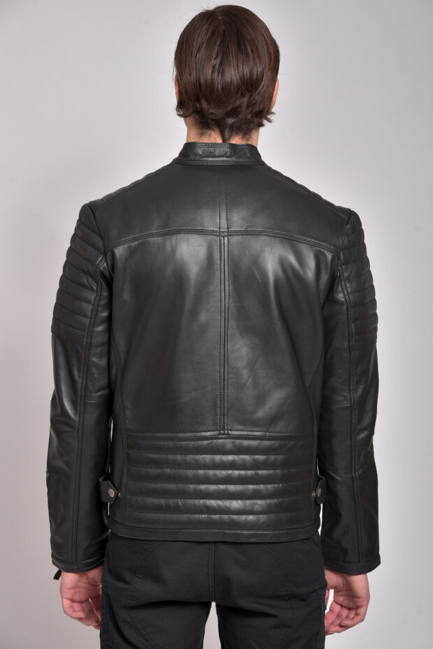 CHARLIE SUC SHEEP BLACK - AUTHENTIC MENS BLACK LEATHER JACKET