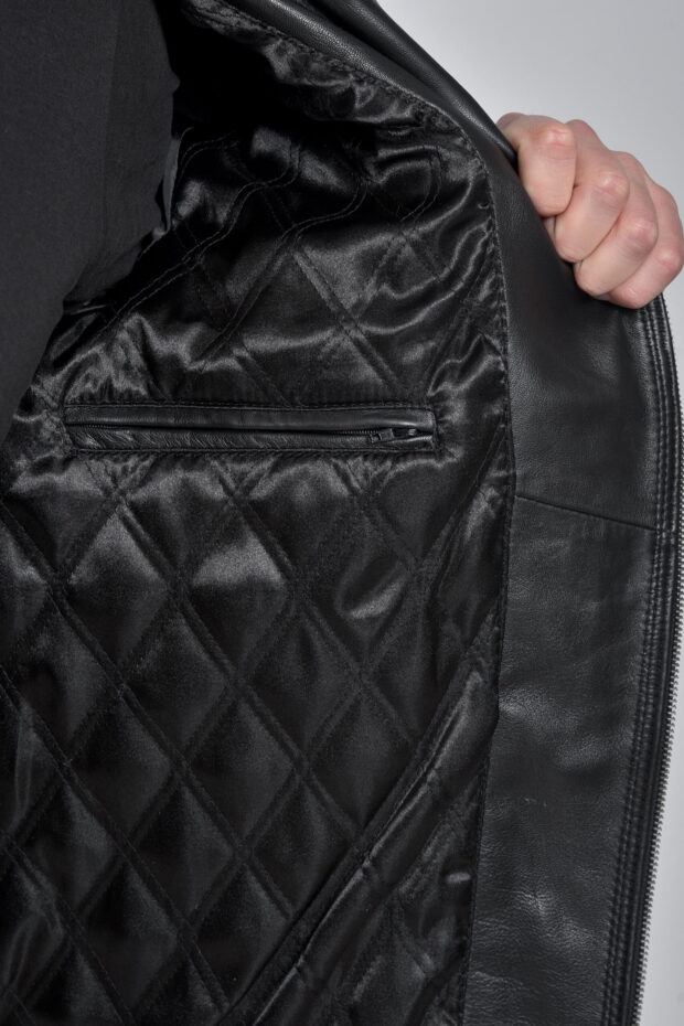CHARLIE SUC SHEEP BLACK - AUTHENTIC MENS BLACK LEATHER JACKET