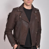 NAVAJO VINTAGE SHEEP BROWN - AUTHENTIC MENS BROWN LEATHER JACKET