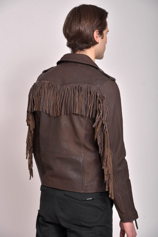 NAVAJO VINTAGE SHEEP BROWN - AUTHENTIC MENS BROWN LEATHER JACKET