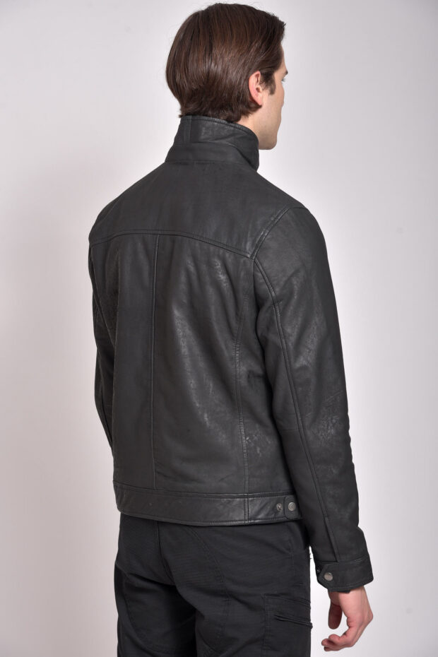 HOLLAND VINTAGE SHEEP BLACK - AUTHENTIC MENS LEATHER JACKET