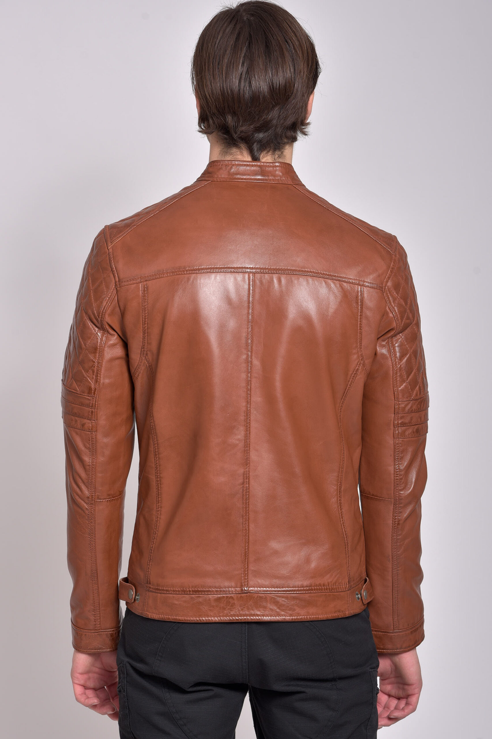 BRAVO SHEEP COGNAC - AUTHENTIC COGNAC MENS LEATHER JACKET