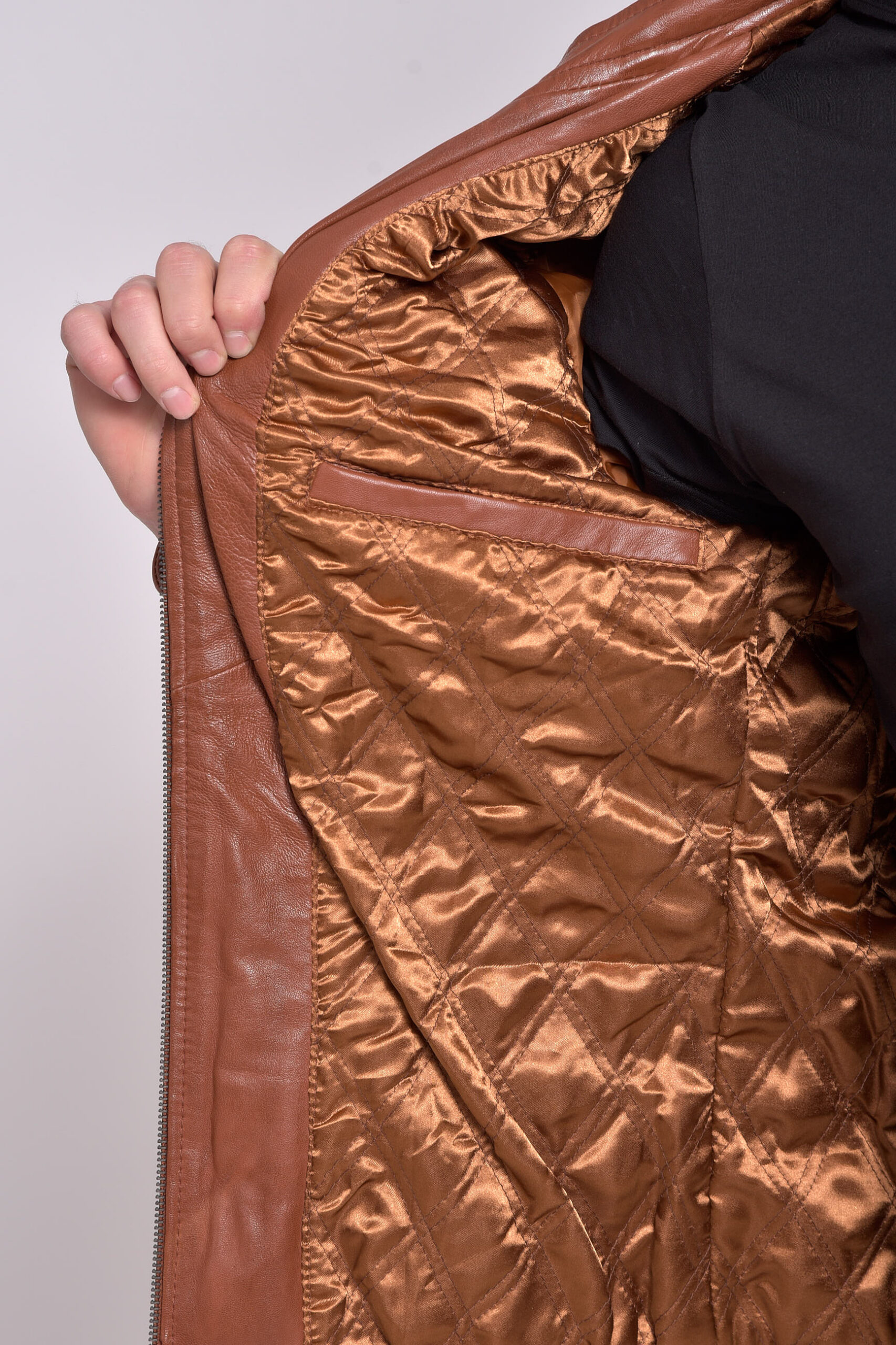 BRAVO SHEEP COGNAC - AUTHENTIC COGNAC MENS LEATHER JACKET