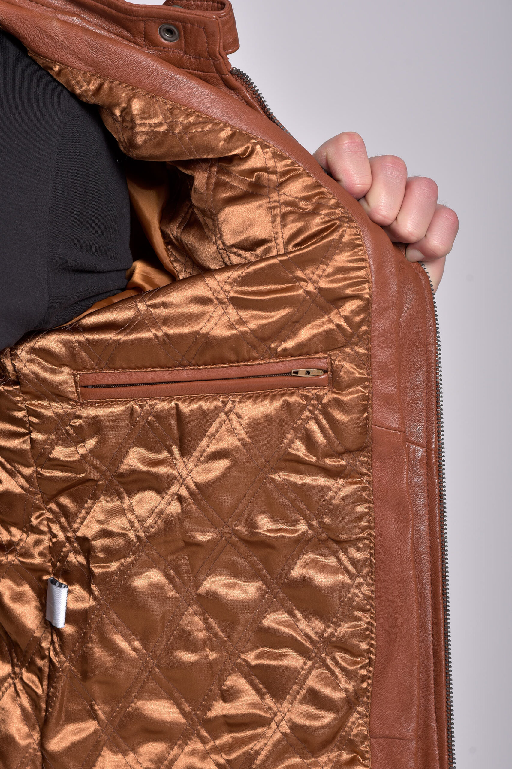 BRAVO SHEEP COGNAC - AUTHENTIC COGNAC MENS LEATHER JACKET