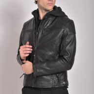 KAPPA SHEEP BLACK - AUTHENTIC MENS BLACK LEATHER JACKET