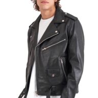 BRANDO SHEEP BLACK - AUTHENTIC MENS BLACK LEATHER JACKET