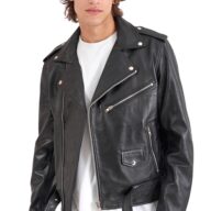 BRANDO SHEEP BLACK - AUTHENTIC MENS BLACK LEATHER JACKET