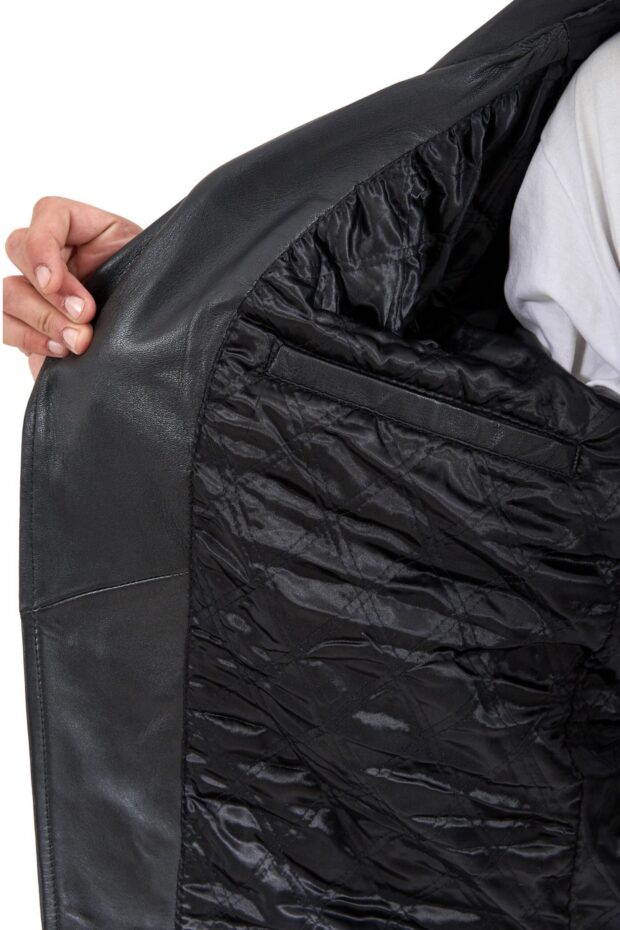 BRANDO SHEEP BLACK - AUTHENTIC MENS BLACK LEATHER JACKET