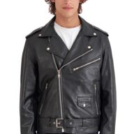 BRANDO SHEEP BLACK - AUTHENTIC MENS BLACK LEATHER JACKET