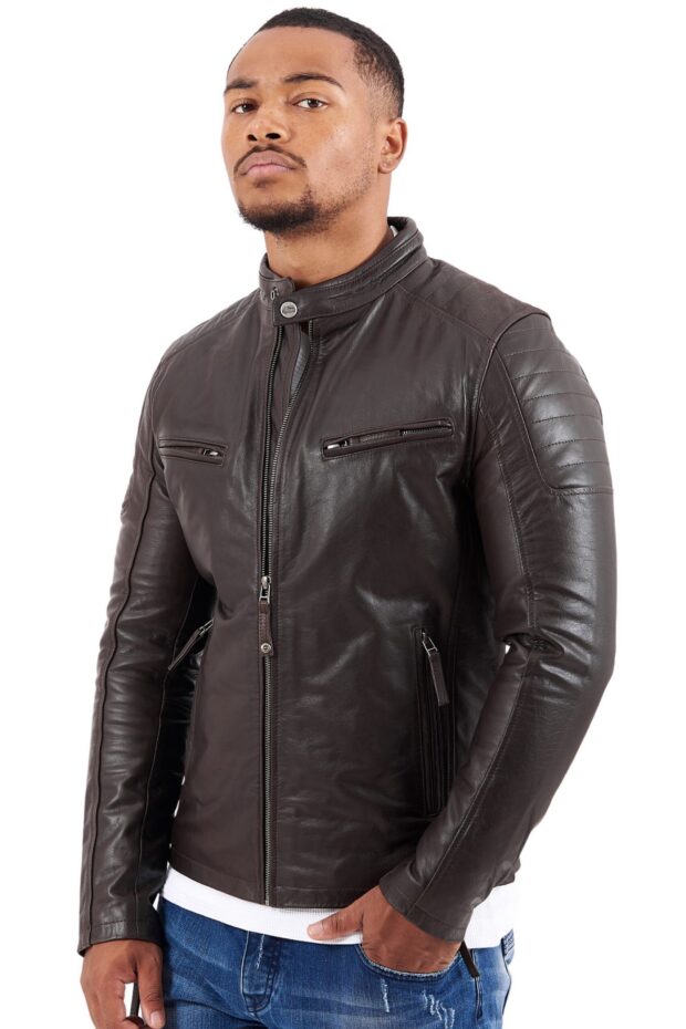 DELTA BUFFALO BROWN - AUTHENTIC MENS LEATHER JACKET