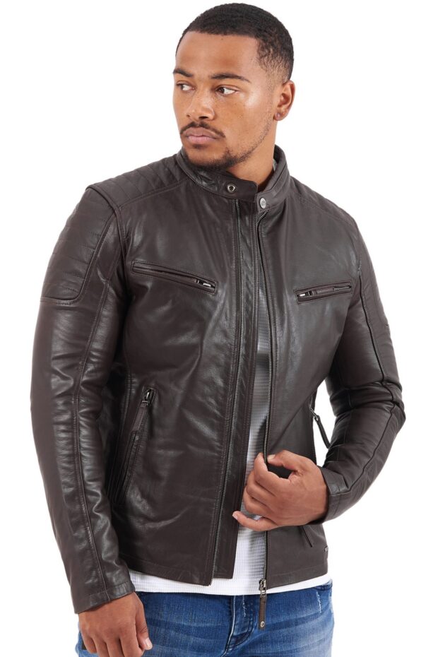 DELTA BUFFALO BROWN - AUTHENTIC MENS LEATHER JACKET