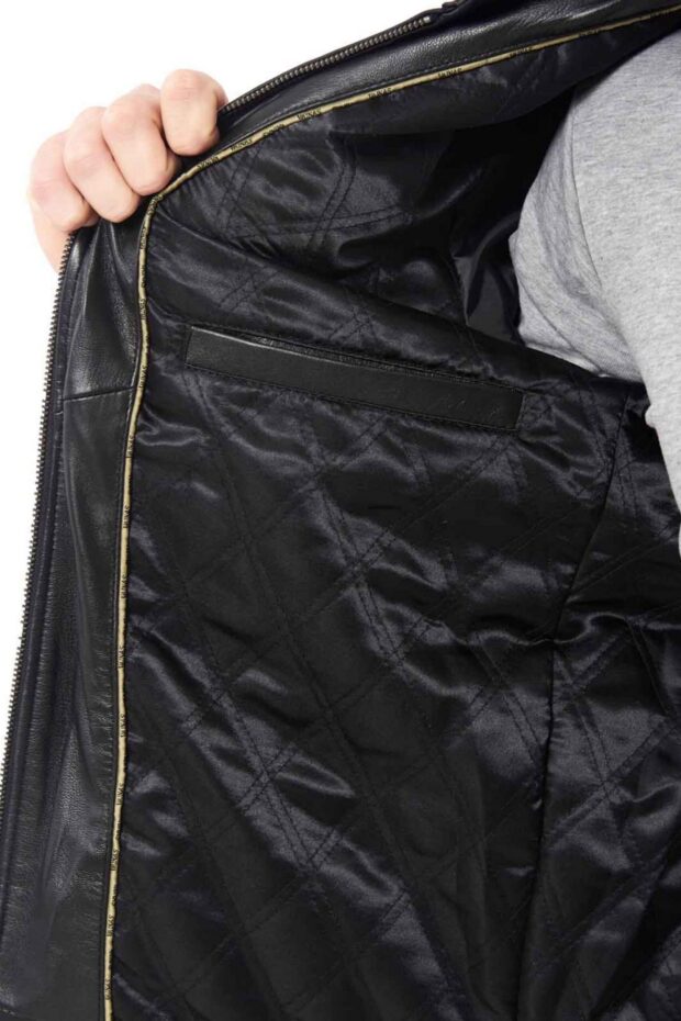 BRAVO SHEEP BLACK - AUTHENTIC MENS BLACK  LEATHER JACKET