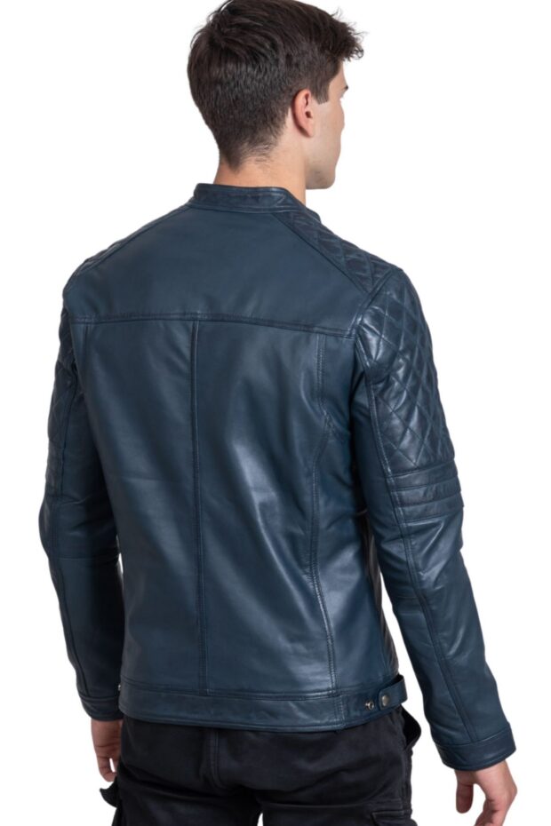 BRAVO SHEEP BLUE - AUTHENTIC MENS BLUE LEATHER JACKET
