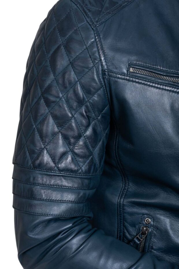 BRAVO SHEEP BLUE - AUTHENTIC MENS BLUE LEATHER JACKET