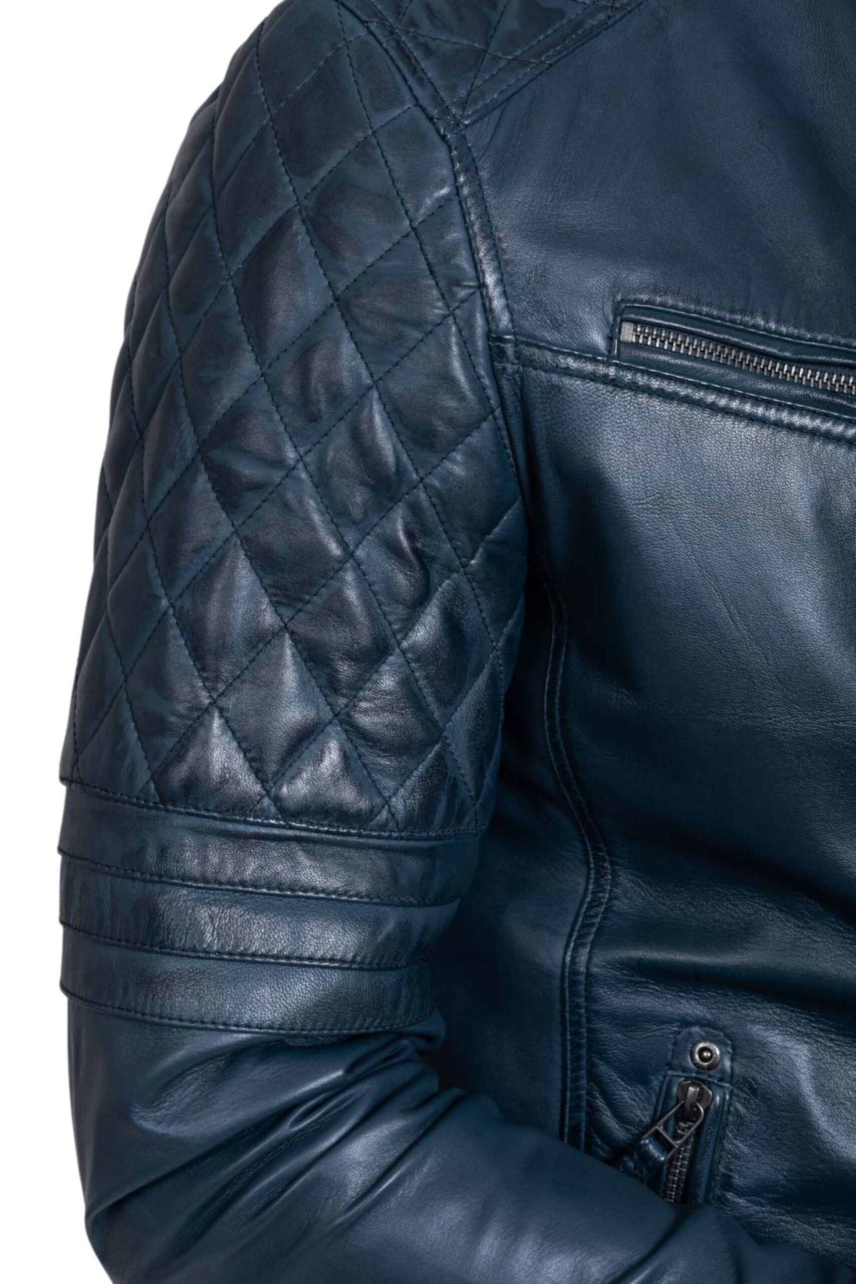 BRAVO SHEEP BLUE - AUTHENTIC MENS BLUE LEATHER JACKET