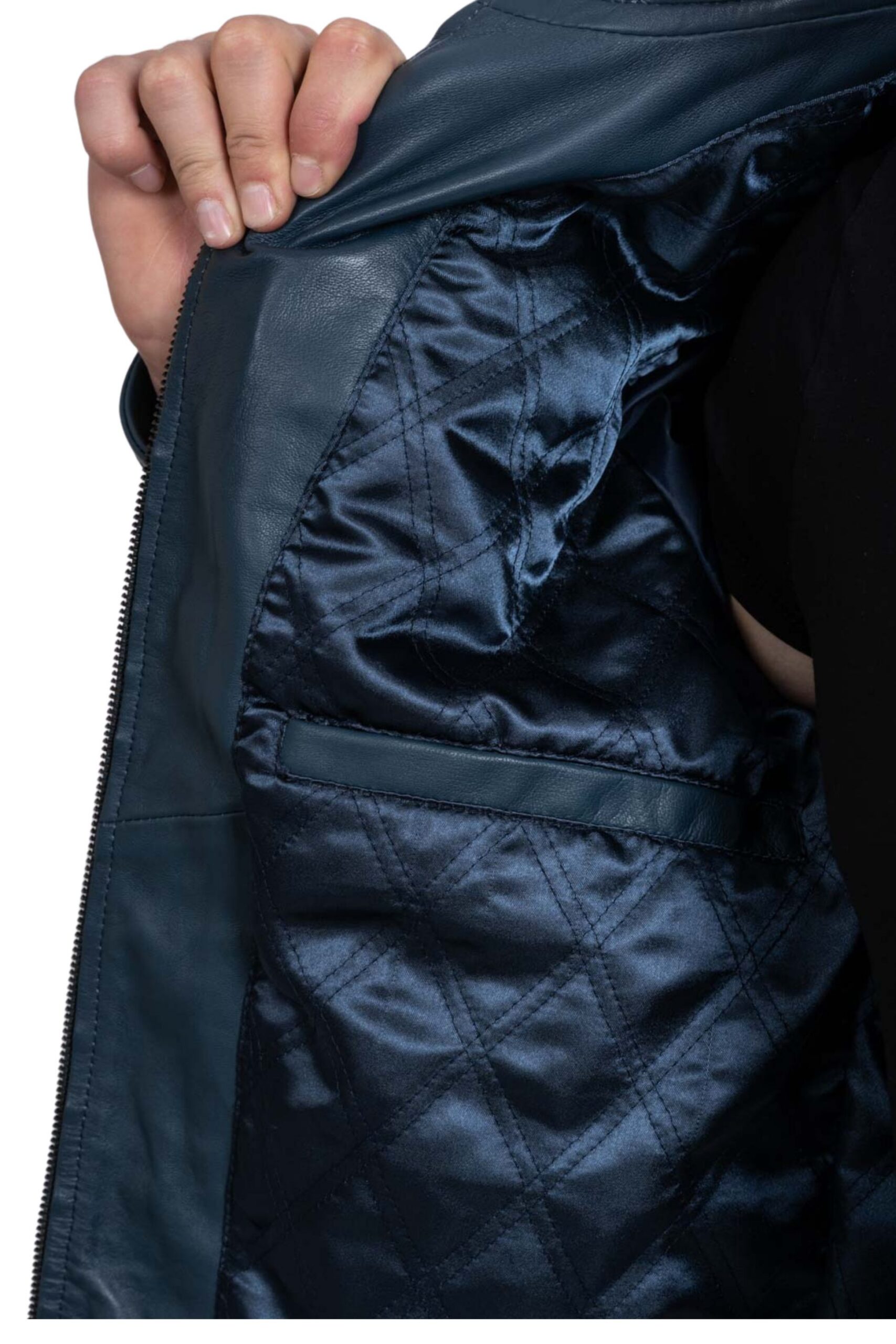 BRAVO SHEEP BLUE - AUTHENTIC MENS BLUE LEATHER JACKET