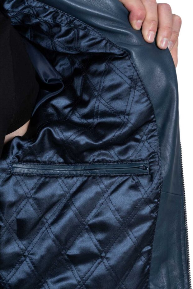 BRAVO SHEEP BLUE - AUTHENTIC MENS BLUE LEATHER JACKET