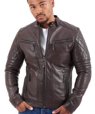 BRAVO SHEEP BROWN - AUTHENTIC BROWN MENS LEATHER JACKET