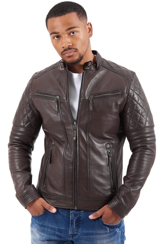 BRAVO SHEEP BROWN - AUTHENTIC BROWN MENS LEATHER JACKET