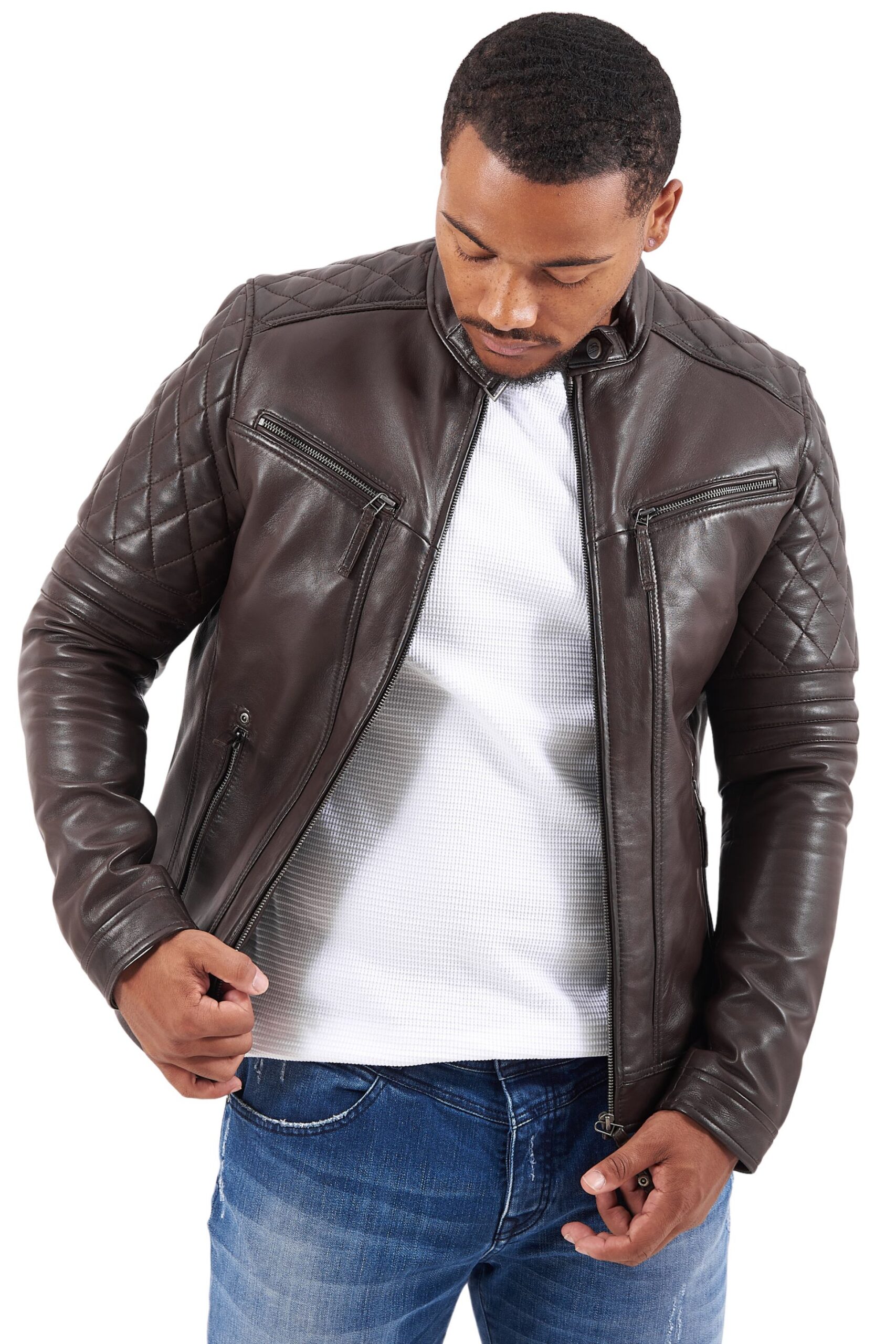 BRAVO SHEEP BROWN - AUTHENTIC BROWN MENS LEATHER JACKET