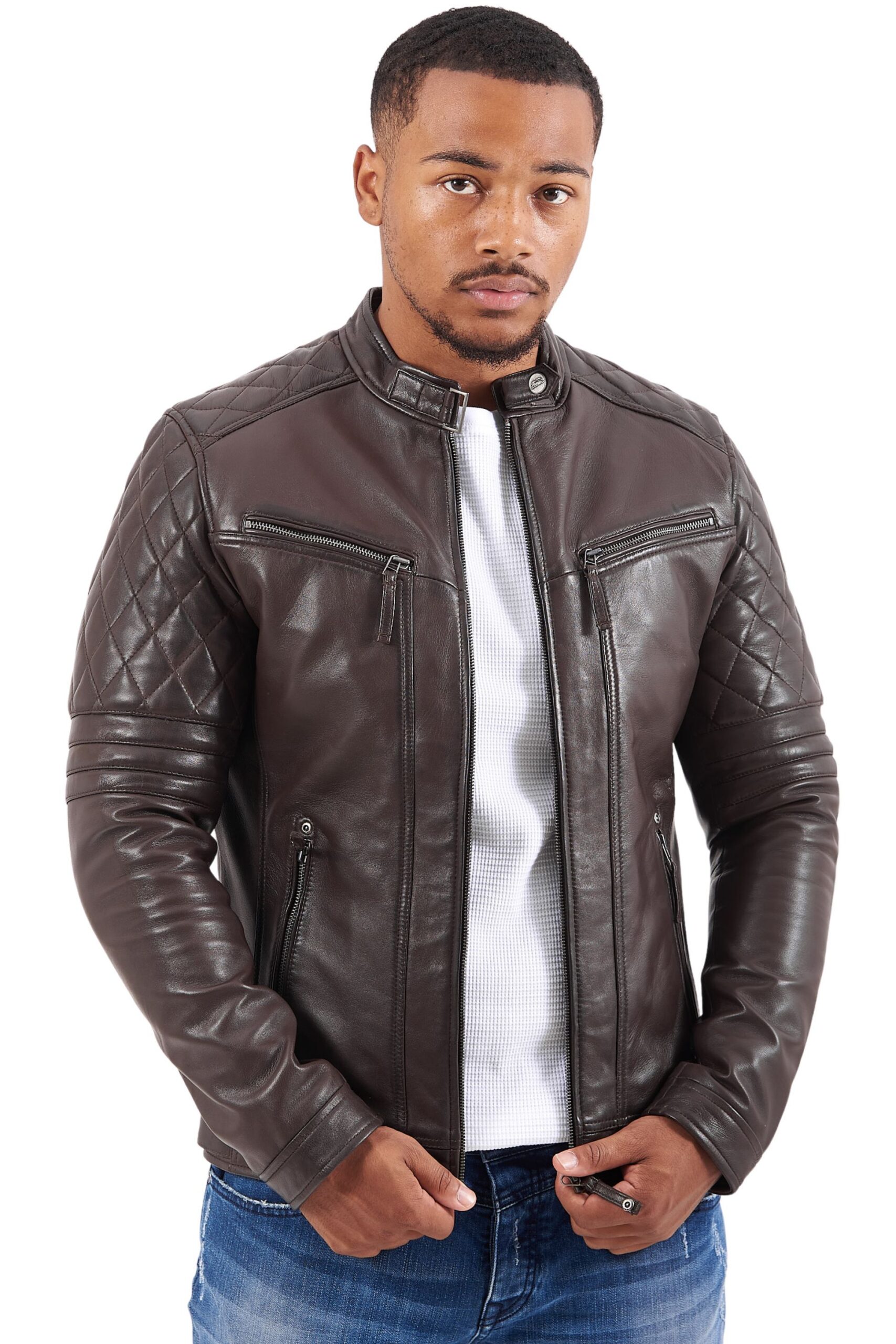 BRAVO SHEEP BROWN - AUTHENTIC BROWN MENS LEATHER JACKET