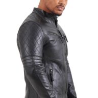 BRAVO BUFFALO BLACK - AUTHENTIC BLACK MENS LEATHER JACKET