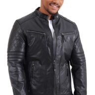 BRAVO BUFFALO BLACK - AUTHENTIC BLACK MENS LEATHER JACKET