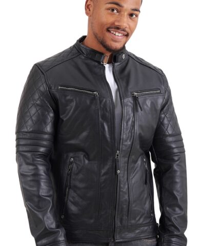 BRAVO BUFFALO BLACK - AUTHENTIC BLACK MENS LEATHER JACKET