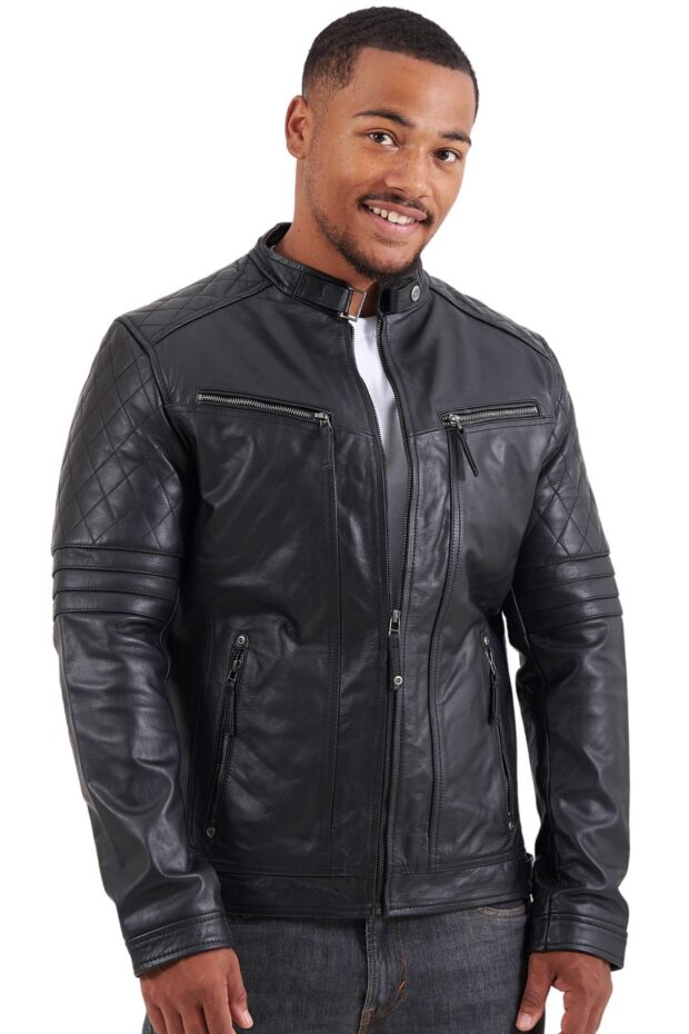 BRAVO BUFFALO BLACK - AUTHENTIC BLACK MENS LEATHER JACKET