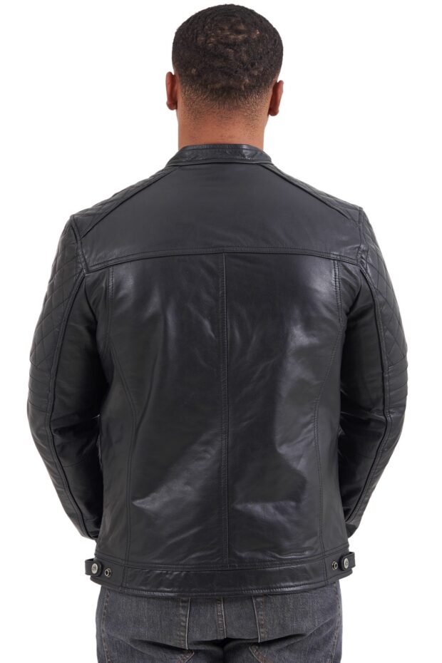 BRAVO BUFFALO BLACK - AUTHENTIC BLACK MENS LEATHER JACKET