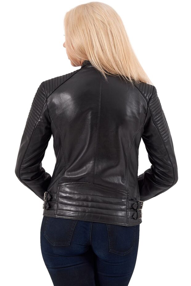 CALYPSO SHEEP BLACK - AUTHENTIC WOMENS BLACK LEATHER JACKET