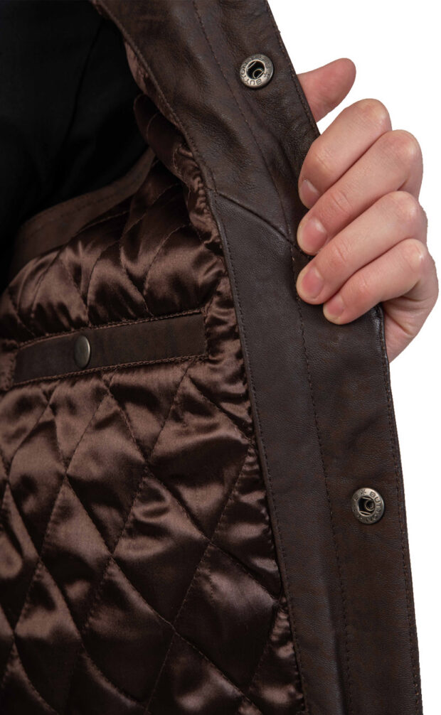 CARGO SHEEP VINTAGE BROWN - AUTHENTIC MENS SLEEVELESS BROWN LEATHER JACKET