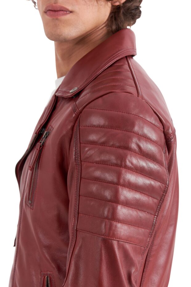 CHARLIE SHEEP RED - AUTHENTIC MENS RED LEATHER JACKET