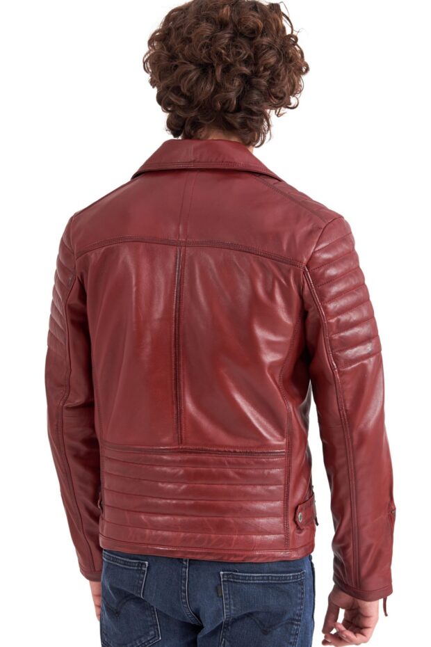 CHARLIE SHEEP RED - AUTHENTIC MENS RED LEATHER JACKET