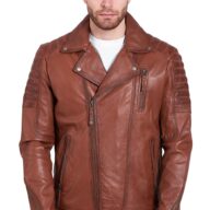 CHARLIE SHEEP COGNAC - AUTHENTIC MENS COGNAC LEATHER JACKET