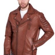 CHARLIE SHEEP COGNAC - AUTHENTIC MENS COGNAC LEATHER JACKET