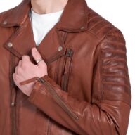 CHARLIE SHEEP COGNAC - AUTHENTIC MENS COGNAC LEATHER JACKET